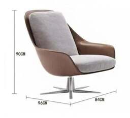Rackhams Herton Lounge Chair And Ottoman, Swivel Armchair - Dark Grey - thumbnail 6