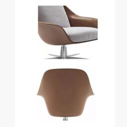 Rackhams Herton Lounge Chair And Ottoman, Swivel Armchair - Dark Grey - thumbnail 3