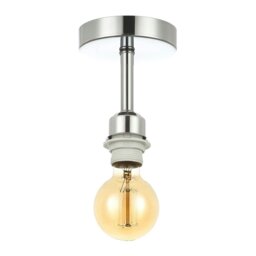 Rackhams Polished Chrome Plated Ceiling Light Fitting for Industrial Style Light Bulbs - thumbnail 3