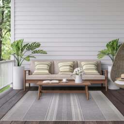 Rackhams Duo Weave Outdoor Grey Rug Fine Line - 120X170 cm - thumbnail 2