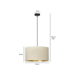 Rackhams HILDE Pendant lamp 1 x E27 Black with White Shade - thumbnail 5