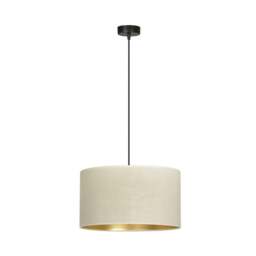 Rackhams HILDE Pendant lamp 1 x E27 Black with White Shade - thumbnail 1