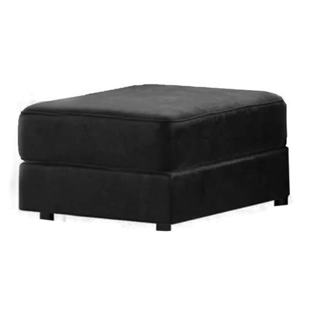 Rackhams Fernando Plush Velvet Footstool - Black - image 1