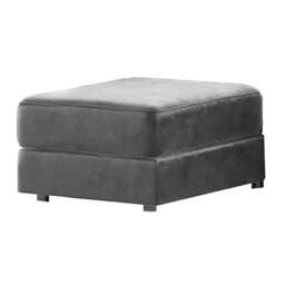 Rackhams Fernando Plush Velvet Footstool - Black - thumbnail 2