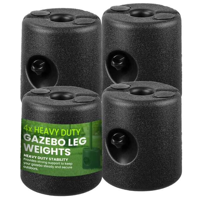 Rackhams My Garden Gazebo Weights 4 Pack - Fillable Marquee Leg Weights for 25mm Poles, Weather Resistant, Water or Sand Filled - image 1