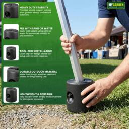 Rackhams My Garden Gazebo Weights 4 Pack - Fillable Marquee Leg Weights for 25mm Poles, Weather Resistant, Water or Sand Filled - thumbnail 5