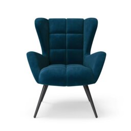 Rackhams Dalton Accent Chair in Velvet Blue - thumbnail 2