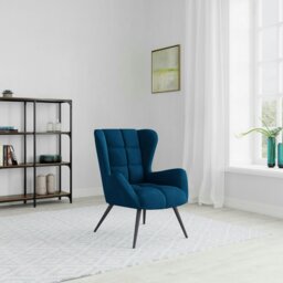 Rackhams Dalton Accent Chair in Velvet Blue - thumbnail 4