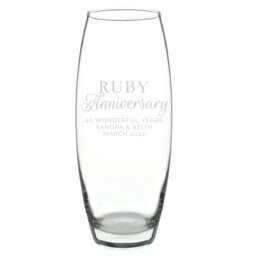 Rackhams Personalised 'Ruby Anniversary' Bullet Vase - thumbnail 2