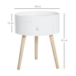 Rackhams Coffee Table Furniture Round Corner Storage Unit Side White Office - White - thumbnail 3