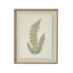 Rackhams Textured Fern Texture Torn Paper Framed Art Print - White/Grey/Green - One Size - White/Grey/Green - thumbnail 1