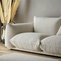 Rackhams Isabella Two Seater, Three Seater Sofa, Boucle Or Velvet, White - Velvet - Off White - 260cm - thumbnail 5