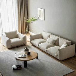 Rackhams Isabella Two Seater, Three Seater Sofa, Boucle Or Velvet, White - Velvet - Off White - 260cm - thumbnail 4