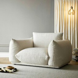Rackhams Isabella Two Seater, Three Seater Sofa, Boucle Or Velvet, White - Velvet - Off White - 260cm - thumbnail 3