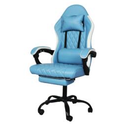 Rackhams Office Desk Chair PU Gaming Recliner Adjustable Height Swivel Blue