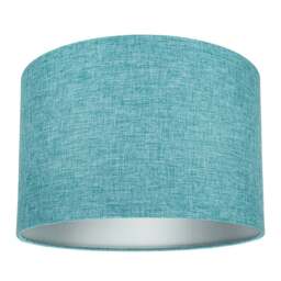 Rackhams Contemporary and Sleek 12 Inch Teal Linen Fabric Drum Lamp Shade 60w Maximum