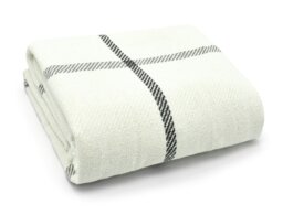 Rackhams Check Cotton Tassel Throw - 127cm x 152cm - Grey - thumbnail 3