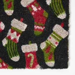 Rackhams Christmas Stockings Non-Slip Coir Doormat, 40 x 60 cm - thumbnail 2