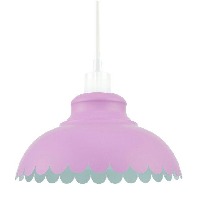 Rackhams Industrial and Modern Petal Design Soft Lilac Metal Ceiling Pendant Light Shade