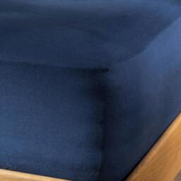 Rackhams Mediterranean Blue French Linen 40cm Deep Fitted Sheets - Double