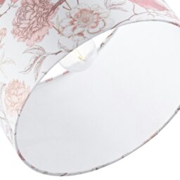Rackhams Traditional Cotton Lamp Shade with Pink Long Tailed Birds and Floral Decor - thumbnail 4