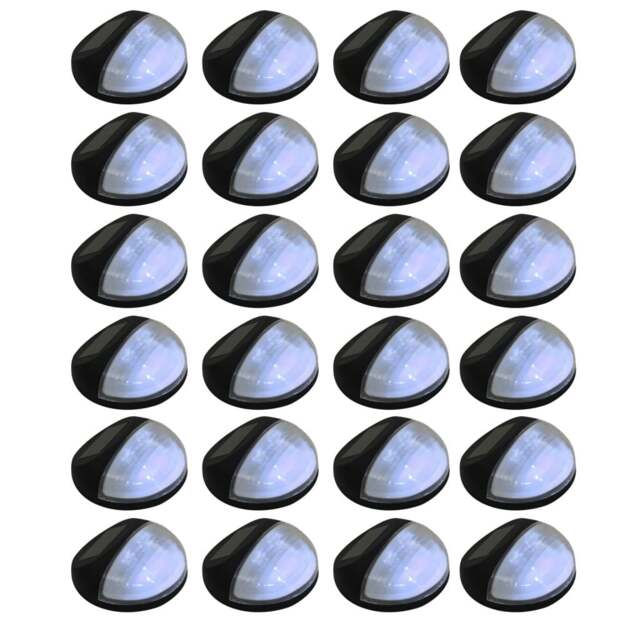 Rackhams Outdoor Solar Wall Lamps LED 24 pcs Round Black - image 1