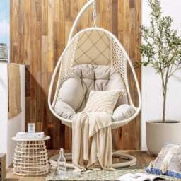 Rackhams Gregory Rattan Garden Hanging Egg Chair with Stand, Indoor/ Outdoor Use - thumbnail 3