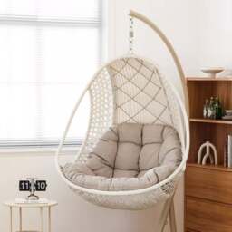Rackhams Gregory Rattan Garden Hanging Egg Chair with Stand, Indoor/ Outdoor Use - thumbnail 4