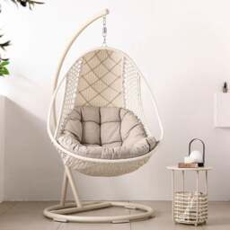 Rackhams Gregory Rattan Garden Hanging Egg Chair with Stand, Indoor/ Outdoor Use - thumbnail 5