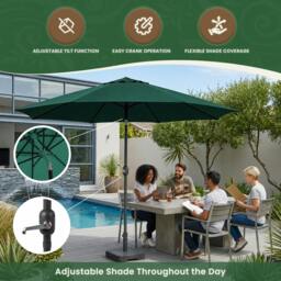 Rackhams 2.7M Wide Garden Parasol Tilt and Crank - Cream - thumbnail 4