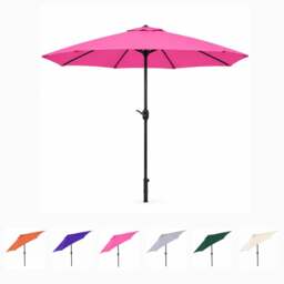 Rackhams 2.7M Wide Garden Parasol Tilt and Crank - Cream - thumbnail 2