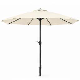 Rackhams 2.7M Wide Garden Parasol Tilt and Crank - Cream - thumbnail 1