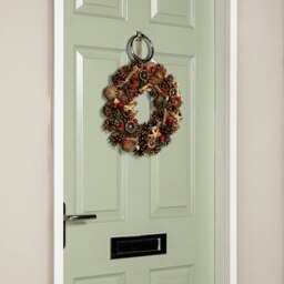 Rackhams 36cm Winter Spice Hanging Christmas Wreath with Pine Cones Red Berries & Dried Fruit - thumbnail 2
