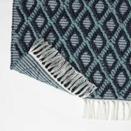 Rackhams Tula Handwoven Teal & Navy Textured Rug - 120 x 170 cm - thumbnail 5
