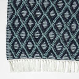 Rackhams Tula Handwoven Teal & Navy Textured Rug - 120 x 170 cm - thumbnail 3