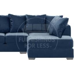 Rackhams Ella Plush Velvet Fabric Corner Sofa - Blue - Right Hand Facing - thumbnail 3
