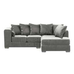 Rackhams Ella Plush Velvet Fabric Corner Sofa - Blue - Right Hand Facing - thumbnail 2