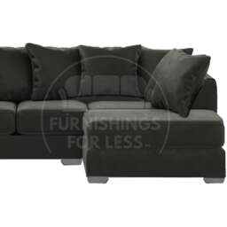 Rackhams Ella Plush Velvet Fabric Corner Sofa - Blue - Right Hand Facing - thumbnail 4