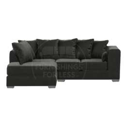 Rackhams Ella Plush Velvet Fabric Corner Sofa - Blue - Right Hand Facing - thumbnail 6