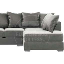 Rackhams Ella Plush Velvet Fabric Corner Sofa - Blue - Right Hand Facing - thumbnail 5