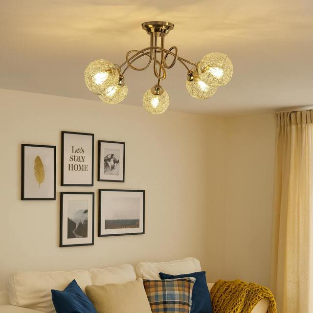 Rackhams Orinoco 5 Light Chrome Semi Flush Ceiling Light - image 1