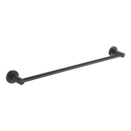Rackhams Modernity 500mm Black Stainless Steel Wall Mounted Towel Rail - thumbnail 1