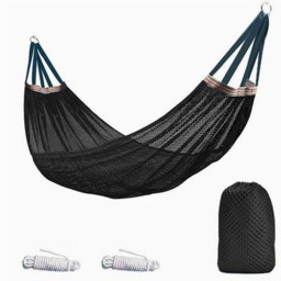 Rackhams Outdoor Ice Silk Mesh Swing Hammock - Black