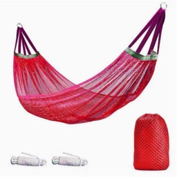 Rackhams Outdoor Ice Silk Mesh Swing Hammock - Black - thumbnail 4