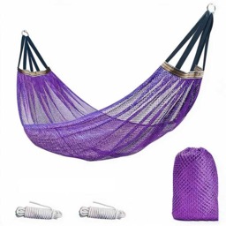 Rackhams Outdoor Ice Silk Mesh Swing Hammock - Black - thumbnail 5