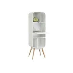 Rackhams Kya Bookcase, Wood Shelving Unit - Tall - White - thumbnail 1