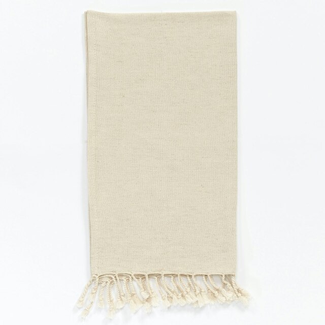 Rackhams Knidos Cotton Hammam Hand Towel with Tassels, Natural - image 1