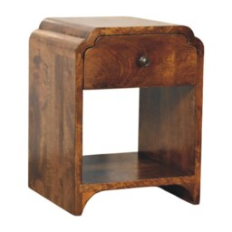 Rackhams Solid Wood Newton Mini Chestnut Nightstand with a drawer and open shelf - thumbnail 4