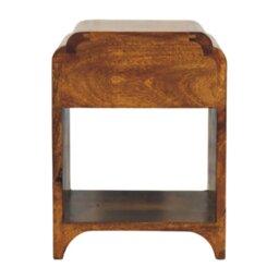 Rackhams Solid Wood Newton Mini Chestnut Nightstand with a drawer and open shelf - thumbnail 2