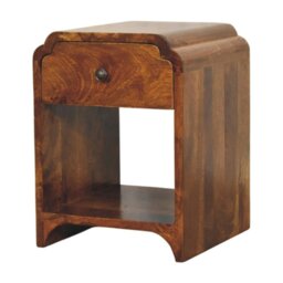 Rackhams Solid Wood Newton Mini Chestnut Nightstand with a drawer and open shelf - thumbnail 3